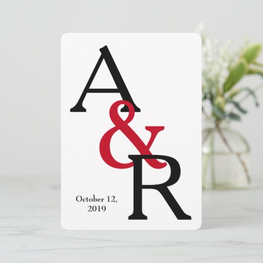 Invitation des initiales Mariage en gras (Debout devant)