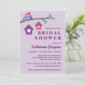 Invitation des Inséparables de lavande violet Pois (Debout devant)