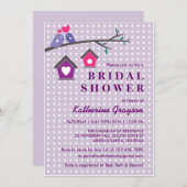 Invitation des Inséparables de lavande violet Pois (Devant / Derrière)