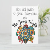 Invitation des invités de table Thanksgiving (Debout devant)