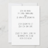 Invitation des invités de table Thanksgiving (Dos)