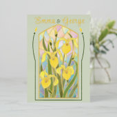 Invitation des Iris en Verre Satiné Gold Foil (Debout devant)