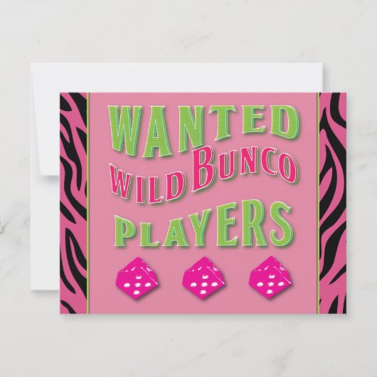 Invitation des joueurs Wild Bunco (Devant)