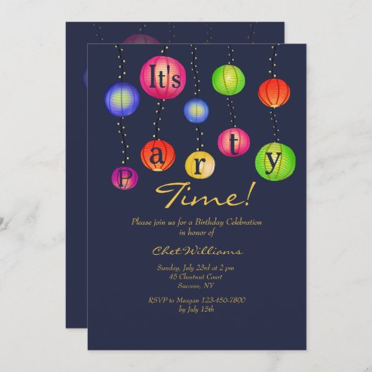 Invitation des Lanternes de fête (Devant / Derrière)