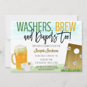 Invitation des lave-linge et Baby shower de bière