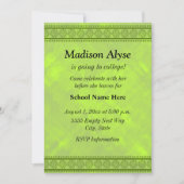 Invitation Des nuances De Vert Floral Design À L'Invitation D (Devant)