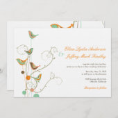 Invitation Des Oiseaux D'Été Et Des Mariages De Fils Invitent (Devant / Derrière)