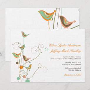 Invitation Des Oiseaux D'Été Et Des Mariages De Fils Invitent