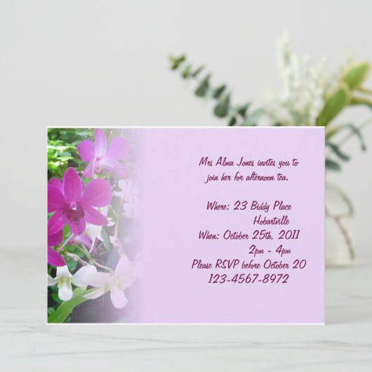 Invitation des orchidées magenta (Debout devant)