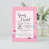 Invitation Des ornements de Noël de Glam Turquoise rose et de (Debout devant)