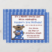 Invitation des ours du 2e anniversaire (Devant / Derrière)
