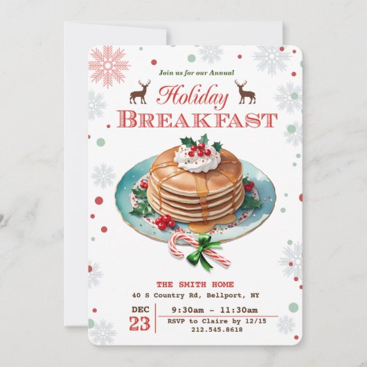 Invitation des Pancakes de vacances (Devant)