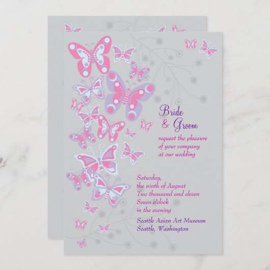 Invitation des papillons (Cool Chic) (Devant / Derrière)