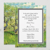Invitation des parents de la mariée, verger de van (Devant / Derrière)