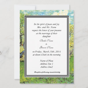 Invitation des parents de la mariée, verger de van