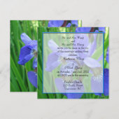 Invitation des parents des mariés, iris bleu (Devant / Derrière)