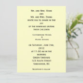 Invitation des parents des mariés, mariage (Debout devant)