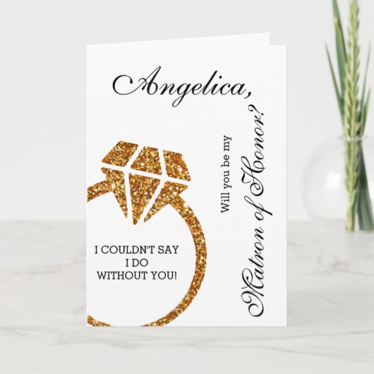 Invitation Des parties scintillantes d'or vous serez mon (Devant)