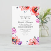 Invitation Des pavots. Fleurs de jardin rouges. Baptême fleur (Debout devant)