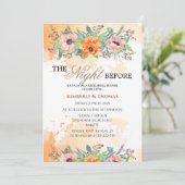 Invitation Des pavots la nuit avant le dîner de répétition (Debout devant)