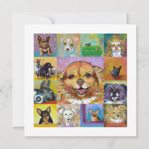 Invitation Des peintures contemporaines de chiens colorées de