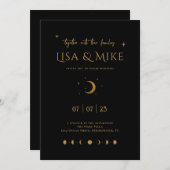 Invitation des phases Black & Gold Moon (Devant / Derrière)