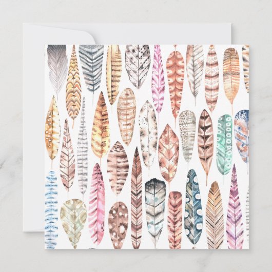 Invitation Des plumes chics ont couru. Boho mariage enregistr (Dos)