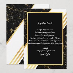 Invitation Des rayures de marbre doré typograp seront ma demo