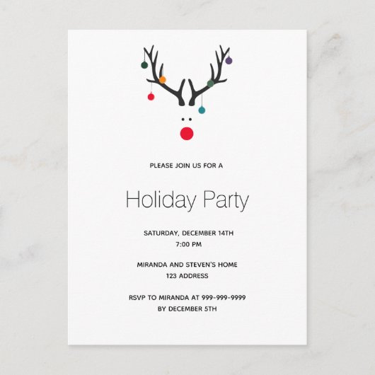 Invitation des rennes de Noël (Devant)