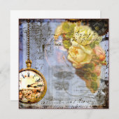 Invitation des roses à vapeur et jaune (Devant / Derrière)