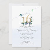 Invitation des Roses de la Paeony blue (Devant)