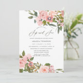 Invitation Des Roses en or rose et Rose sirotent et voient (Debout devant)