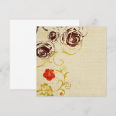 Invitation des roses rétro (Devant / Derrière)