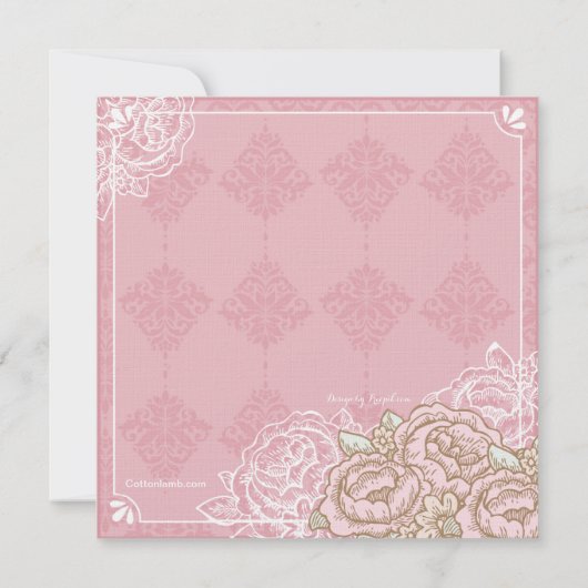 Invitation des Roses vintages du chou (Dos)