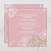 Invitation des Roses vintages du chou (Devant / Derrière)