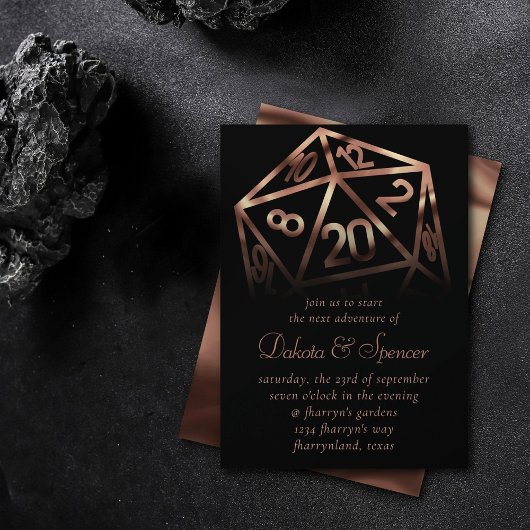 Invitation Dés RPG | Imaginaire cuivre Retro Tabletop PnP Gam