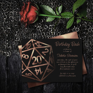 Invitation Dés RPG   Imaginaire cuivre Retro Tabletop PnP Gam