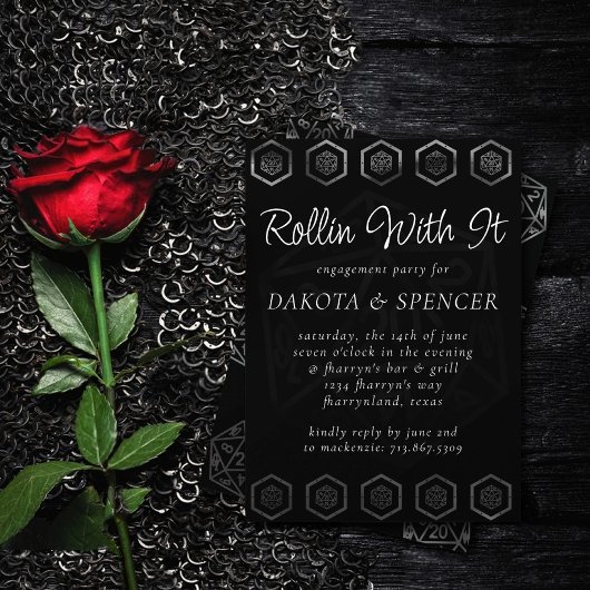 Invitation Dés RPG | Joueur de rôle Retro Old School Tablett