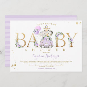 Invitation Des Safari Floraux Violets Conduisent Par Baby sho