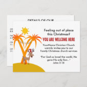 Invitation des services de l'église de Noël (Devant / Derrière)