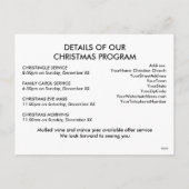 Invitation des services de l'église de Noël (Dos)