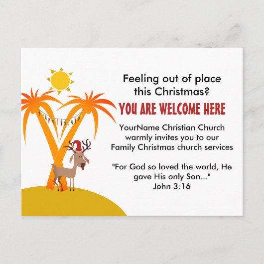 Invitation des services de l'église de Noël (Devant)