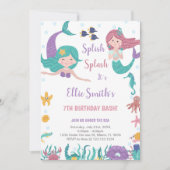 Invitation Des Sirènes Personnalisables Sous La Mer (Devant)