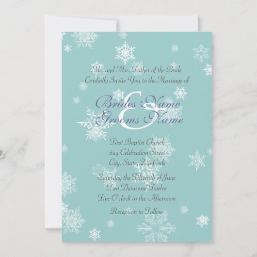 Invitation des Snowflakes (Dos)