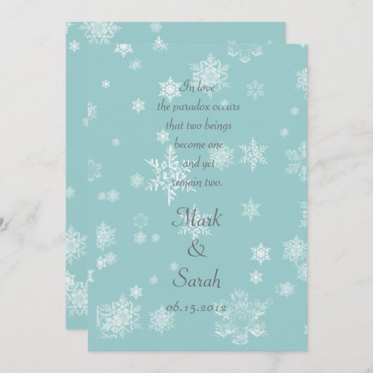 Invitation des Snowflakes (Devant / Derrière)