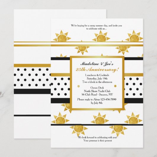 Invitation des soleils d'or (Devant / Derrière)