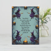Invitation Des sorcières dans des chambres avec l'Halloween f (Debout devant)