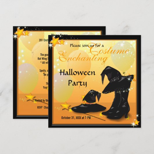 Invitation Des sorcières invitent à la sorcière (Devant / Derrière)