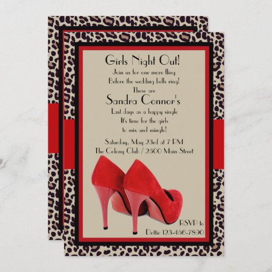 Invitation des talons de fille (léopard) (Devant / Derrière)