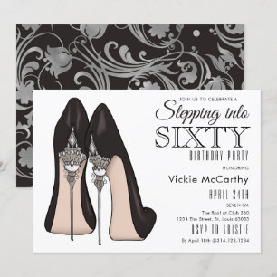 Invitation Des Talons Élevés Qui Atteignent Soixante Annivers